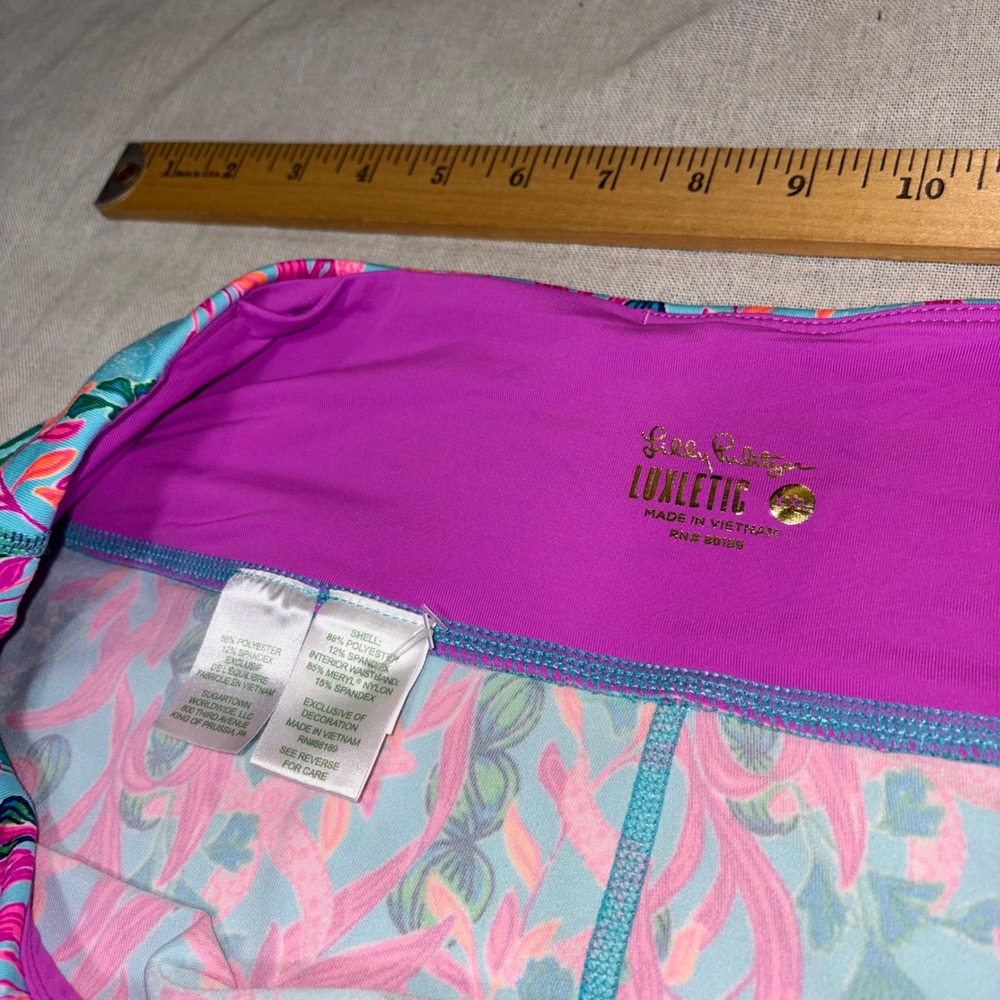 Lilly Pulitzer Luxletic Sea to Shining Sea Starfish Cropped Leggings Pockets XXL - Picture 4 of 6